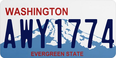 WA license plate AWY1774