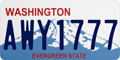 WA license plate AWY1777