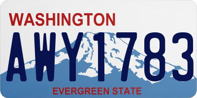 WA license plate AWY1783