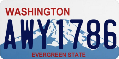 WA license plate AWY1786