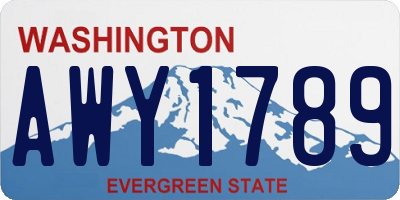WA license plate AWY1789