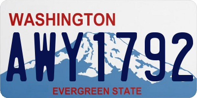 WA license plate AWY1792