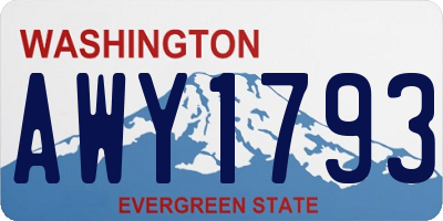WA license plate AWY1793