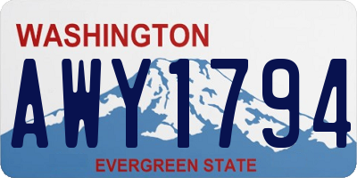 WA license plate AWY1794