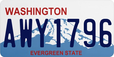 WA license plate AWY1796