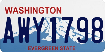 WA license plate AWY1798