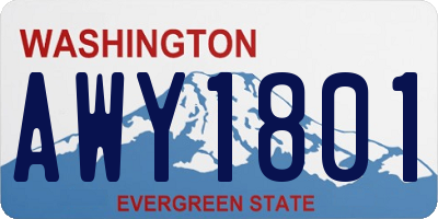 WA license plate AWY1801