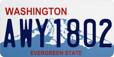 WA license plate AWY1802