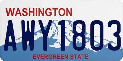 WA license plate AWY1803