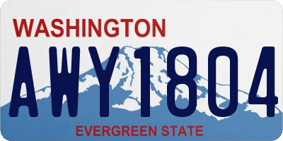 WA license plate AWY1804