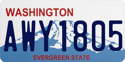 WA license plate AWY1805