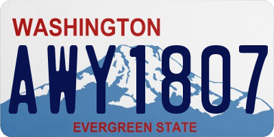 WA license plate AWY1807