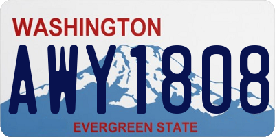 WA license plate AWY1808