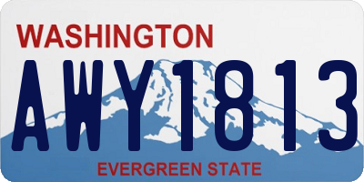 WA license plate AWY1813