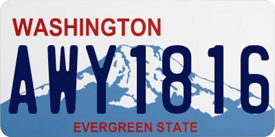 WA license plate AWY1816