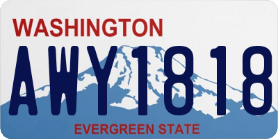 WA license plate AWY1818