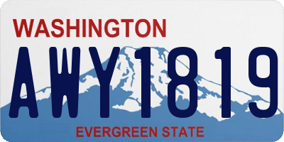 WA license plate AWY1819