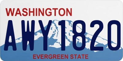 WA license plate AWY1820