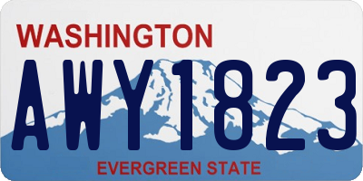 WA license plate AWY1823