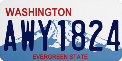 WA license plate AWY1824