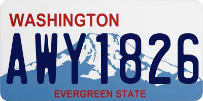 WA license plate AWY1826