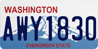 WA license plate AWY1830
