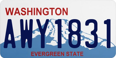 WA license plate AWY1831