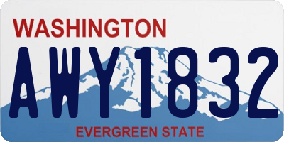WA license plate AWY1832