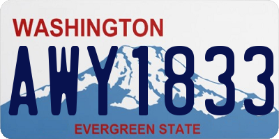 WA license plate AWY1833