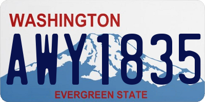 WA license plate AWY1835