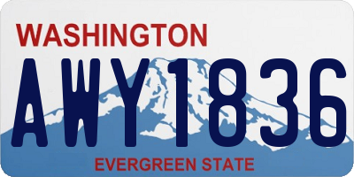 WA license plate AWY1836