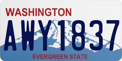 WA license plate AWY1837
