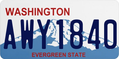 WA license plate AWY1840