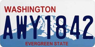 WA license plate AWY1842