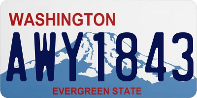 WA license plate AWY1843