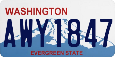 WA license plate AWY1847