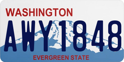 WA license plate AWY1848