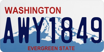 WA license plate AWY1849