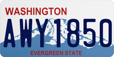 WA license plate AWY1850