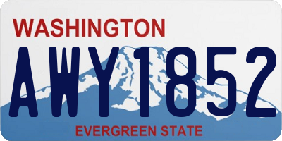 WA license plate AWY1852