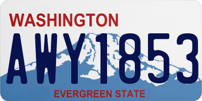 WA license plate AWY1853