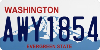 WA license plate AWY1854