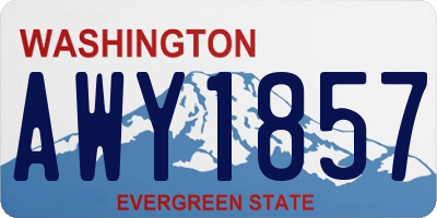 WA license plate AWY1857