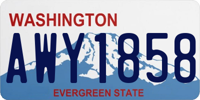 WA license plate AWY1858