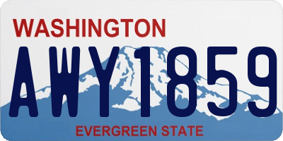 WA license plate AWY1859
