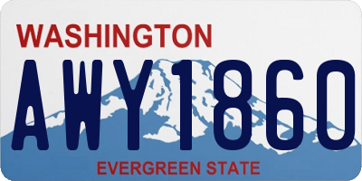 WA license plate AWY1860