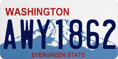 WA license plate AWY1862