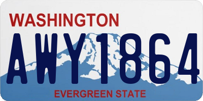 WA license plate AWY1864