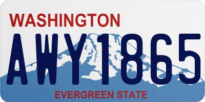 WA license plate AWY1865