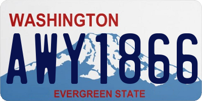 WA license plate AWY1866